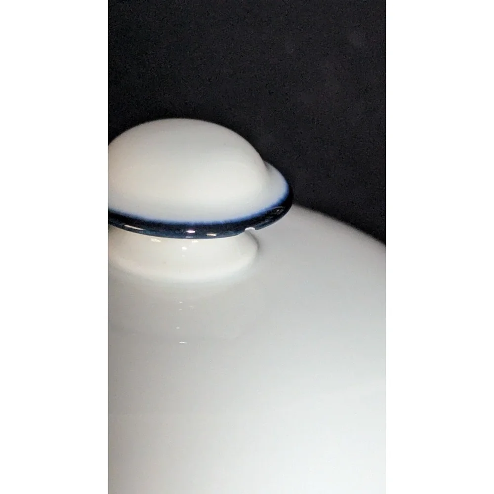 Dansk Bistro Christianshavn Blue & White Sugar Bowl With Lid‎